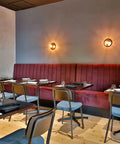 Caprice Walnut Side Chairs With Custom Upholstery And Davido Table Base And Custom Timber Table Tops At Ruby Rose Cucina