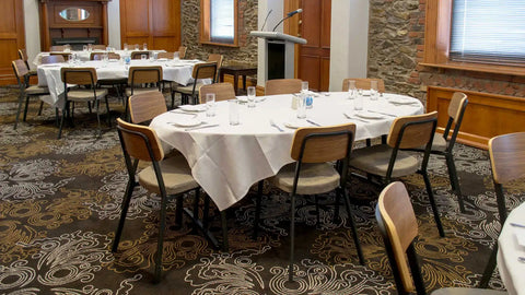 Caprice Side Chairs With Custom Upholstery At Robin Hood Hotel