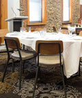 Caprice Natural Side Chairs With Custom Upholstered Seat Pads At Robin Hood Hotel