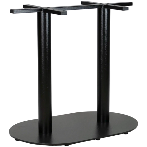 Carlton Cast Iron Twin Table Base In Black, Viewed From Angle In Front