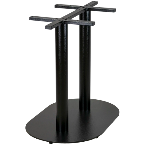 Carlton Cast Iron Twin Table Base In Black, Viewed From End