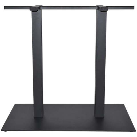 Carlton Rectangle Twin Table Base In Black, Viewed From Front
