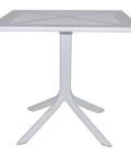 Clip X Table In White, Viewed From Front
