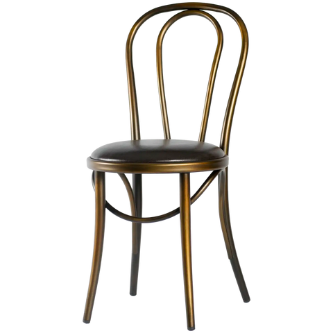 Coleman Bistro Bentwood Chair Made From Metal Finished In Distressed Copper, Viewed From Front Angle