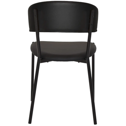 Como Dining Chair With Black Metal Frame And Black Vinyl Seat And Back, Viewed From Back