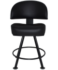 Cowell Gaming Stool In Black Vinyl On Black 4 Way Base, Viewed From Front