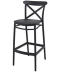 Cross Bar Stool By Siesta In Black, Viewed From Angle In Front