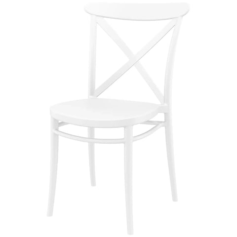 Cross Chair By Siesta In White, Viewed From Angle In Front