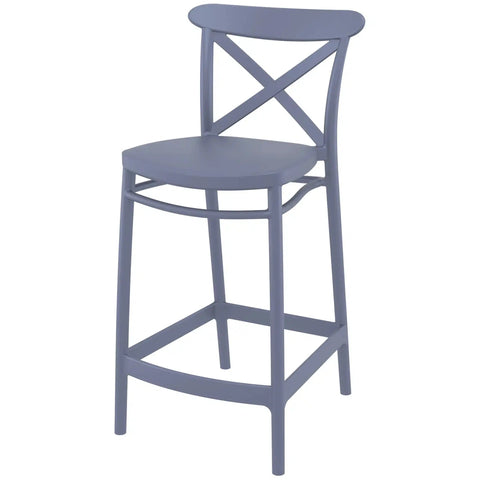 Cross Counter Stool By Siesta In Anthracite, Viewed From Angle In Front