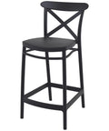 Cross Counter Stool By Siesta In Black, Viewed From Angle In Front