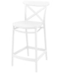 Cross Counter Stool By Siesta In White, Viewed From Angle In Front