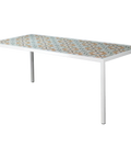 Custom Tiled Glasgow Table In White Powder-Coat