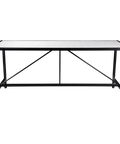 Custom Tiled Regency Bar Table In Black Powder Coat, Viewed From Front