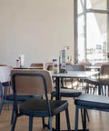 Caprice Natural Side Chairs And Davido Table Bases With Compact Laminate Table Tops At Saints Kitchen