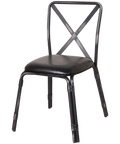 Denver Antique Chair In Black With Seat Pad, Viewed From Front Angle