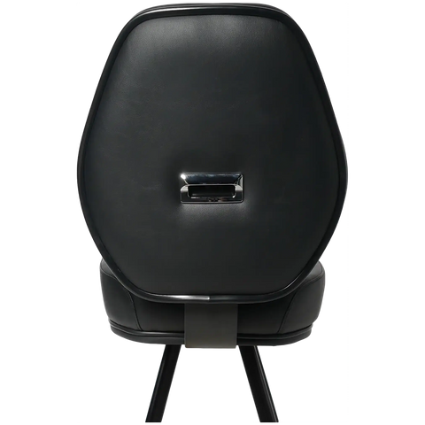 Diamond Gaming Stool In Black With Black 4 Leg View Close Up Back