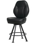 Diamond Gaming Stool In Black With Black 4-Leg, Viewed From Front Angle
