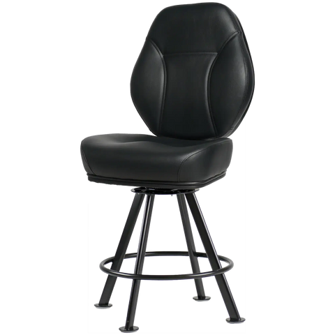 Diamond Gaming Stool In Black With Black 4-Leg, Viewed From Front Angle