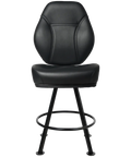 Diamond Gaming Stool In Black With Black 4-Leg, Viewed From Front