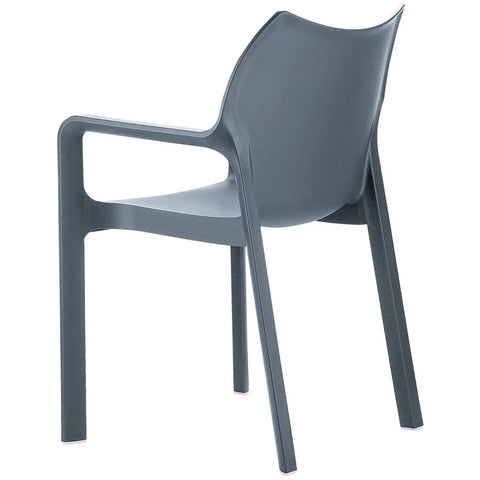 Diva Chair By Siesta In Anthracite, Viewed From Behind On Angle