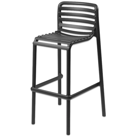 Doga Bar Stool By Nardi In Anthracite, Viewed From Angle In Front