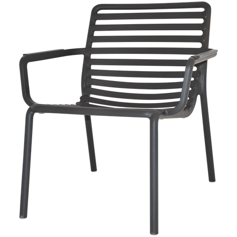 Doga Relax Armchair By Nardi In Anthracite, Viewed From Angle In Front