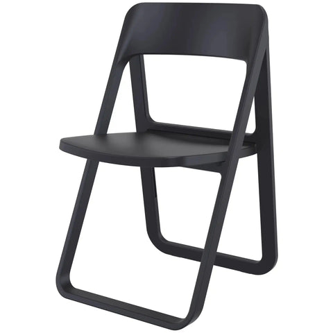 Dream Folding Chair By Siesta In Black, Viewed From Angle In Front