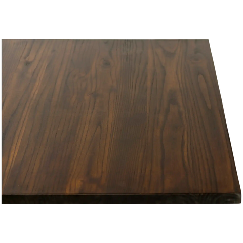 Elm Timber Table Top 800X800 Walnut, Viewed From Front Corner