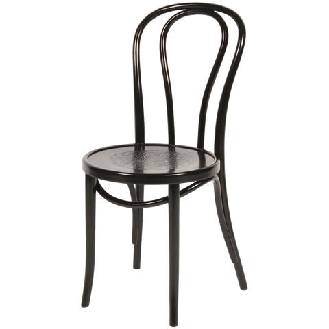 Fameg No 18 Side Chair In Black, Viewed From Front Angle