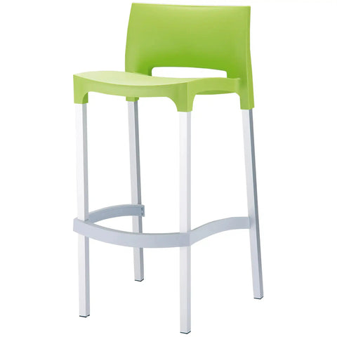 Gio Barstool By Siesta Green, Viewed From Angle In Front