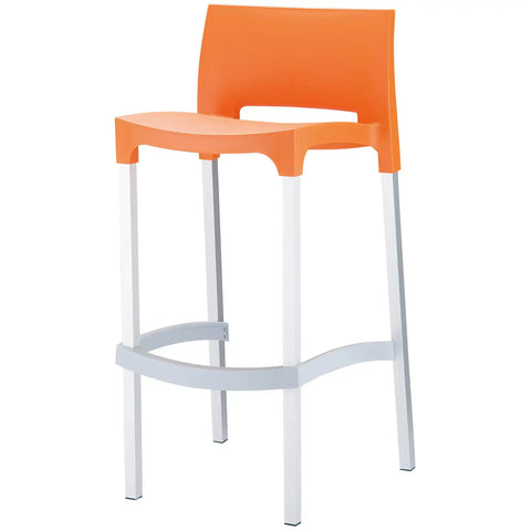 Gio Barstool By Siesta Orange, Viewed From Angle In Front