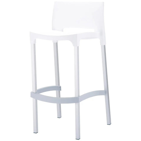 Gio Barstool By Siesta White, Viewed From Angle In Front