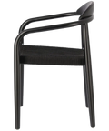 Glynis Armchair With Black Timber Frame And Black Rope Seat, Viewed From Side
