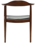 Hansel Armchair In Walnut With Black Vinyl Seat Pad, Viewed From Back