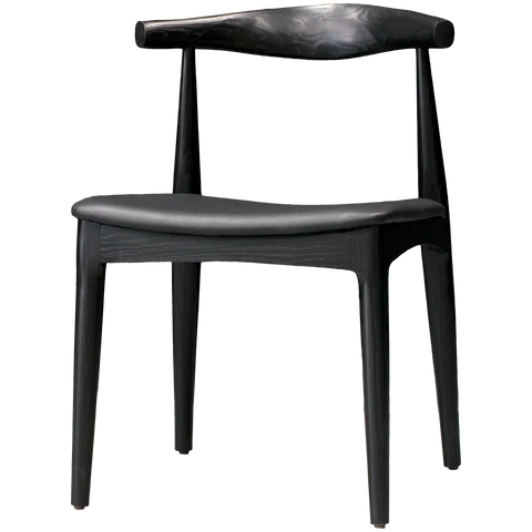 Hansel Side Chair In Black With Black Seat Pad, Viewed From Front Angle