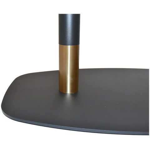Helsinki Dining Base In Black With Brass Collar Twin View Close Up Angle