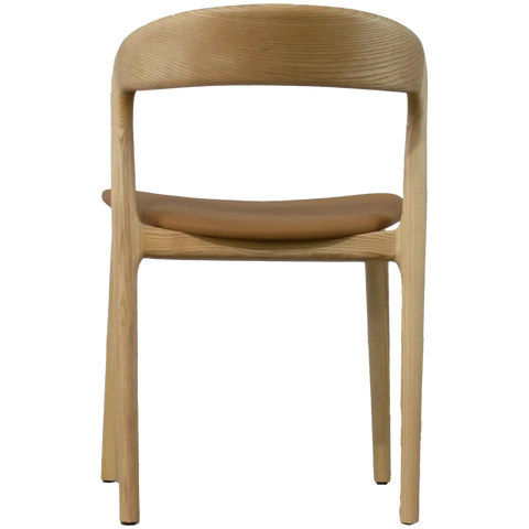 Idalia Chair Natural Frame Tan Vinyl Seat, Viewed From Back