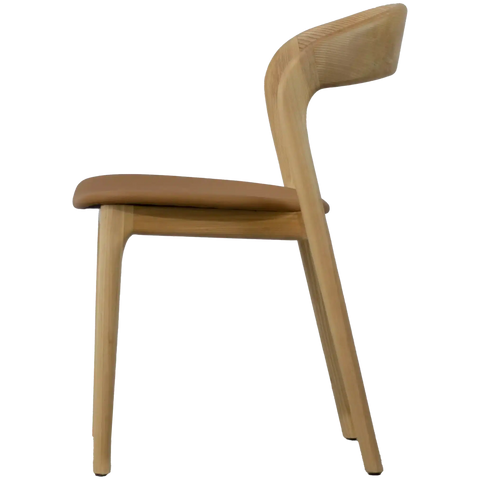 Idalia Chair Natural Frame Tan Vinyl Seat, Viewed From Side