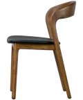 Idalia Chair Walnut Frame Black Vinyl Seat, Viewed From Side