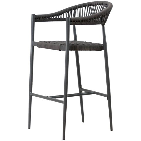 Jodie Armchair Barstool With Charcoal Rope And Charcoal Frame