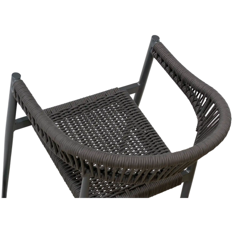 Jodie Armchair With Charcoal Rope And Powder Coated Frame, Viewed Close From Above
