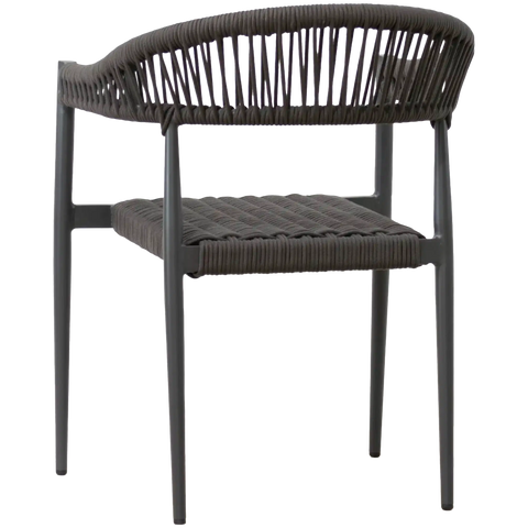 Jodie Armchair With Charcoal Rope And Powder Coated Frame, Viewed From Behind