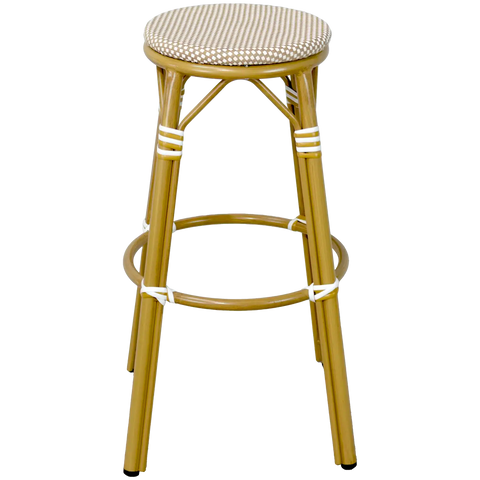 Josephine Barstool No Back Oak Look Frame Champagne Texteline,, Viewed From Front