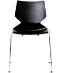 Konfurb Fly Silver 4-Leg Chair With Black Seat, Viewed From Front Angle