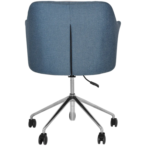 Kuji Chair 5 Way Aluminium Office Base On Castors With Gravity Denim Shell, Viewed From Back