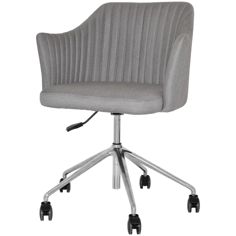 Kuji Chair 5 Way Aluminium Office Base On Castors With Gravity Steel Shell, Viewed From Angle In Front
