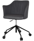 Kuji Chair 5 Way Black Office Base On Castors With Gravity Slate Shell, Viewed From Angle In Front