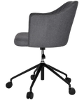 Kuji Chair 5 Way Black Office Base On Castors With Gravity Slate Shell, Viewed From Side