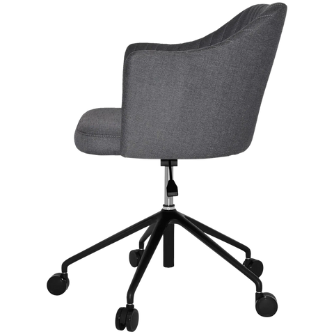 Kuji Chair 5 Way Black Office Base On Castors With Gravity Slate Shell, Viewed From Side