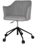 Kuji Chair 5 Way Black Office Base On Castors With Gravity Steel Shell, Viewed From Angle In Front